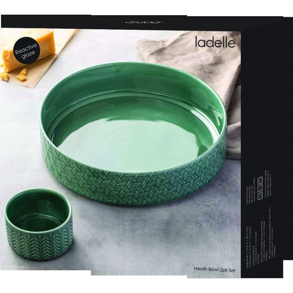 Türkiz porcelán szervírozó tál készlet 2 db-os ø 30 cm Heath Jade – Ladelle-image-4
