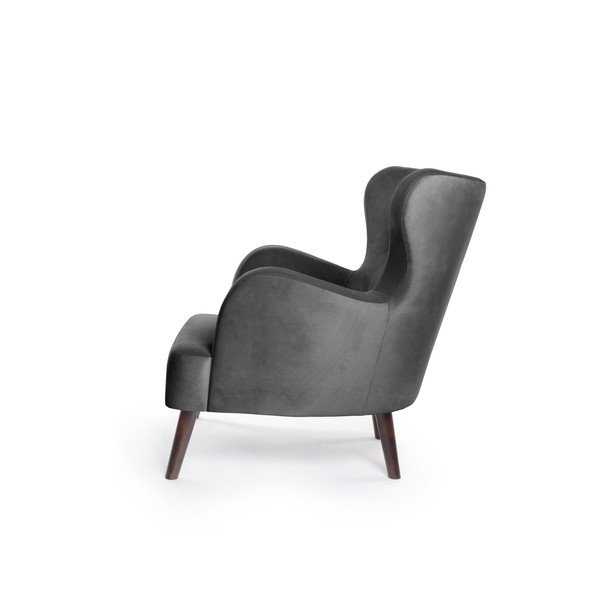 Sötétszürke bársony füles fotel Noemye – Bonami Selection-image-3