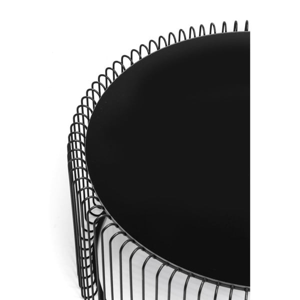 Wire Big 2 db fekete tárolóasztal - Kare Design-image-4