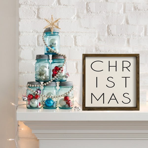Christmas Season kép borovi fenyő keretben, 25 x 50 cm