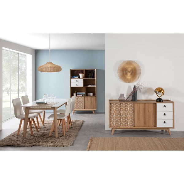 Java barna-fehér könyvespolc - Marckeric-image-1