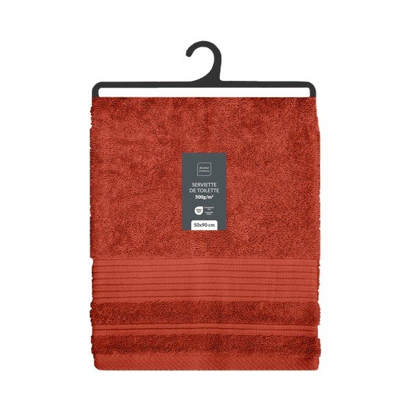 Téglavörös frottír pamut törölköző 50x90 cm Tendresse – douceur d'intérieur-image-4