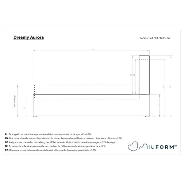 Bézs kárpitozott egyszemélyes ágy tárolóhellyel, ágyráccsal 90x200 cm Dreamy Aurora – Miuform-image-4