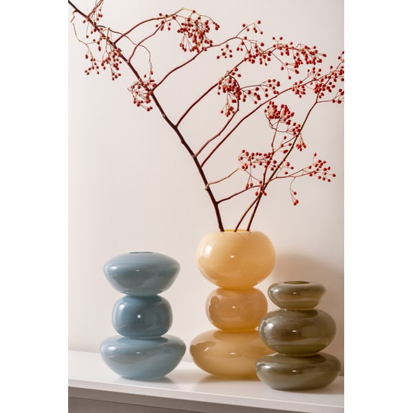 Világossárga üveg váza Bubbles – PT LIVING-image-1