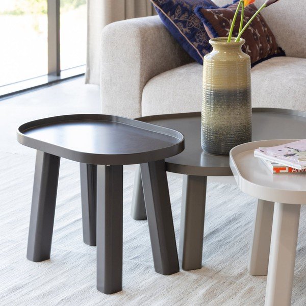 Barna MDF kerek dohányzóasztal ø 80 cm Mosa – WOOOD-image-2