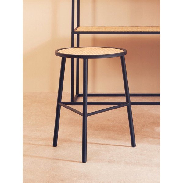 Fekete-natúr színű rattan ülőke Depok – Premier Housewares-image-1
