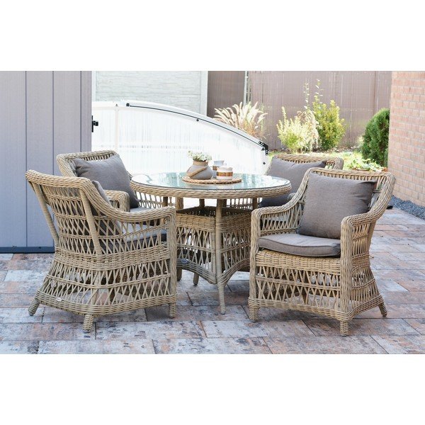 Szürke-barna műrattan kerti fotel Denver – Rojaplast-image-1