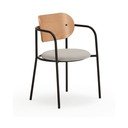 Szürke étkezőszék tölgyfa dekorral Eclipse - Teulat