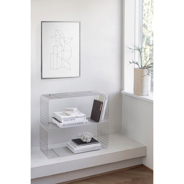 Fényes ezüstszínű többszintes fém fali polc 70 cm Store-It – Mette Ditmer Denmark-image-1