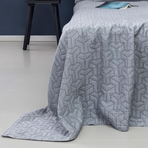 Sötétszürke újrahasznosított pamut ágytakaró egyszemélyes ágyra 140x250 cm Trio – Mette Ditmer Denmark-image-2