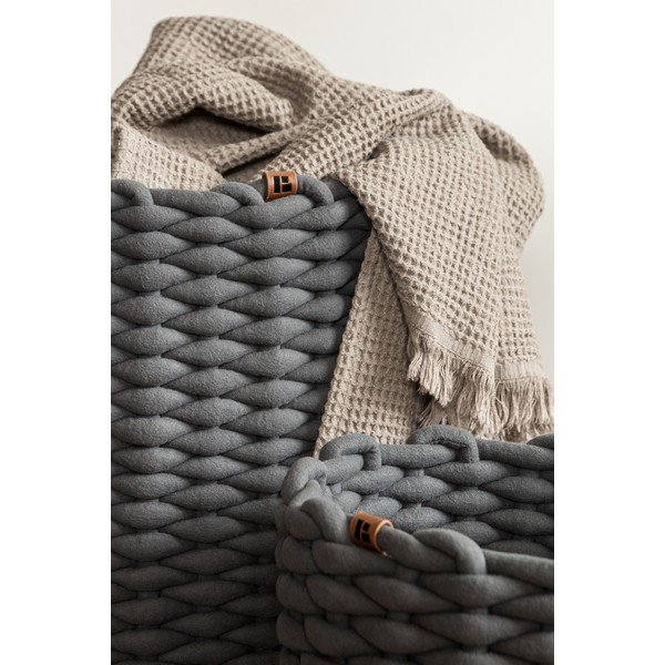 Textil tárolókosár ø 40x40 cm Peach Skin Round XL – Bigso-image-3