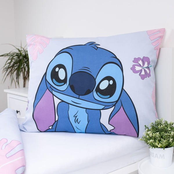 Kék-lila egyszemélyes pamut gyerek ágyneműhuzat 140x200 cm Lilo and Stitch "Cute" – Jerry Fabrics-image-3