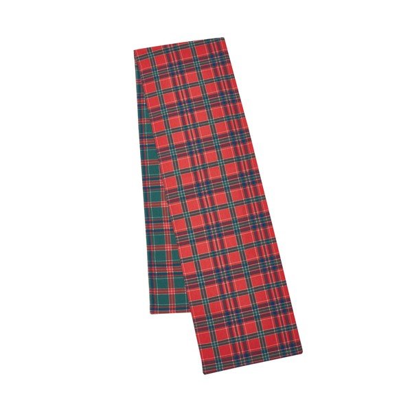 Pamut asztali futó karácsonyi mintával 220x32 cm Christmas Tartan Check – Catherine Lansfield
