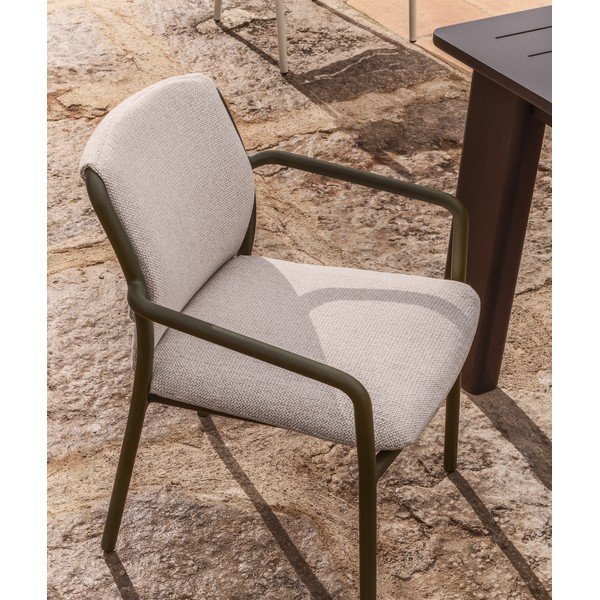 Zöld párnázott kerti szék Linosa – Kave Home-image-1