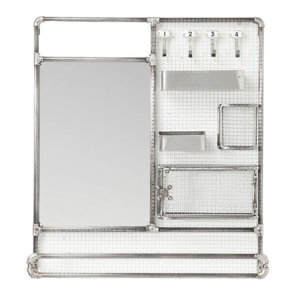 Mirror Buster Organizer ezüstszínű polcos tükör, 71 x 80 cm - Kare Design