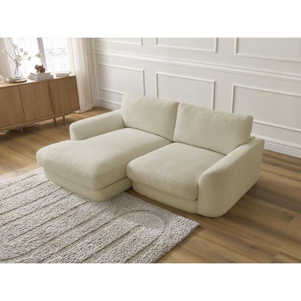 Bézs buklé sarokkanapé (bal oldali-heverő résszel) Leonore – Bobochic Paris-image-3