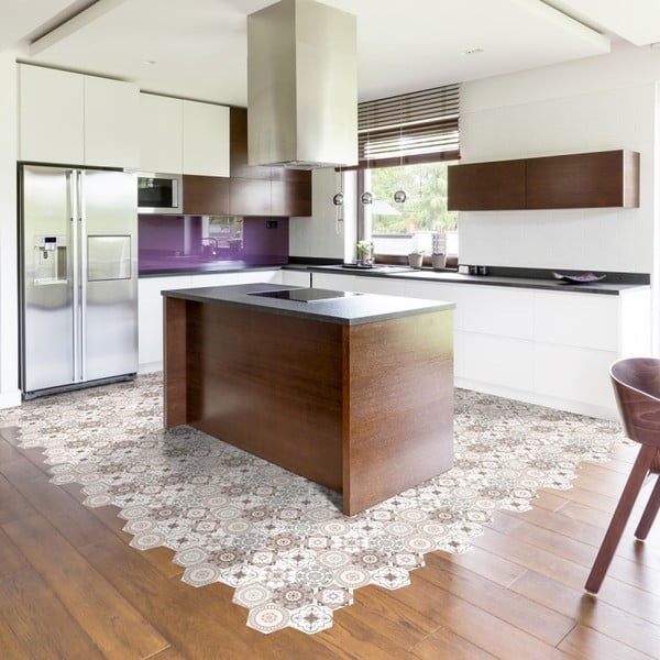 Floor Stickers Hexagons Cornalina 10 db-os padlómatrica szett, 40 x 90 cm - Ambiance-image-2