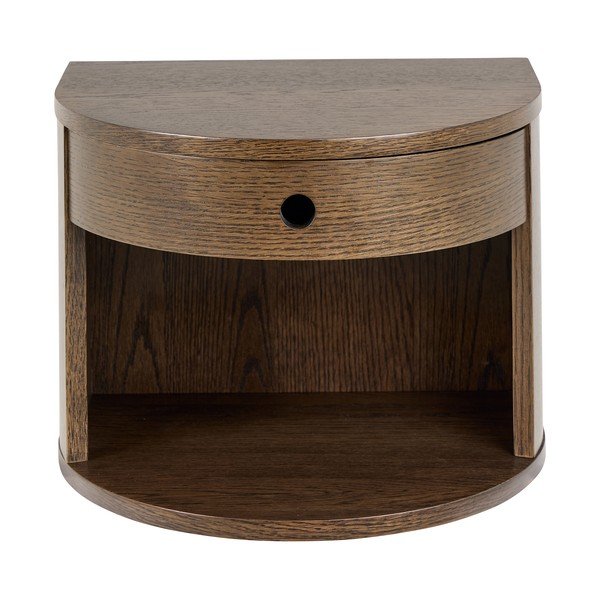 Sötét natúr színű éjjeliszekrény tölgyfa dekorral Paron – Actona