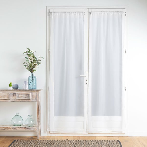 Fehér mikroszatén fényáteresztő függöny szett 2 db-os 70x200 cm Voiline – douceur d'intérieur-image-2