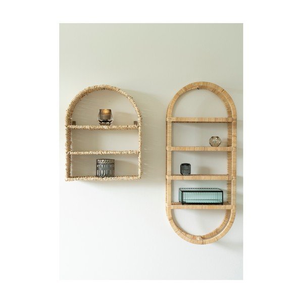 Natúr színű többszintes rattan fali polc Namur – House Nordic-image-4