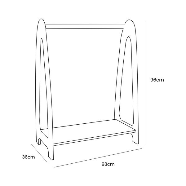 Natúr színű gyerek fogas borovi fenyő dekorral 98x96 cm Montessori – Meowbaby-image-1