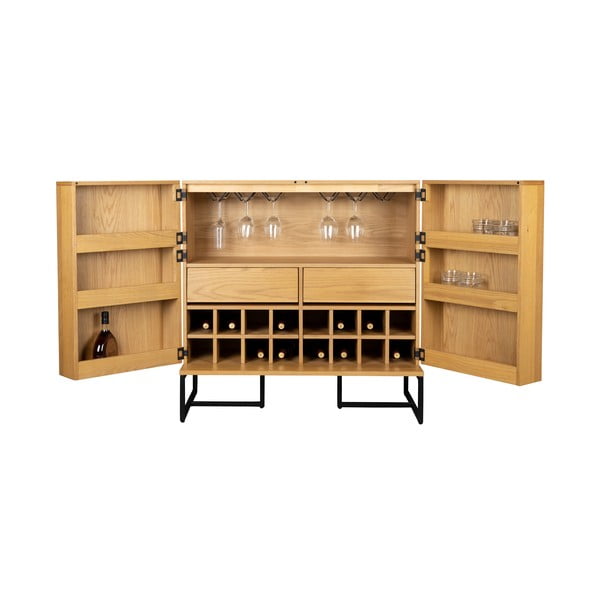 Bortartó szekrény tölgyfa dekorral 24 palackhoz, 100x100 cm Class - Dutchbone-image-2