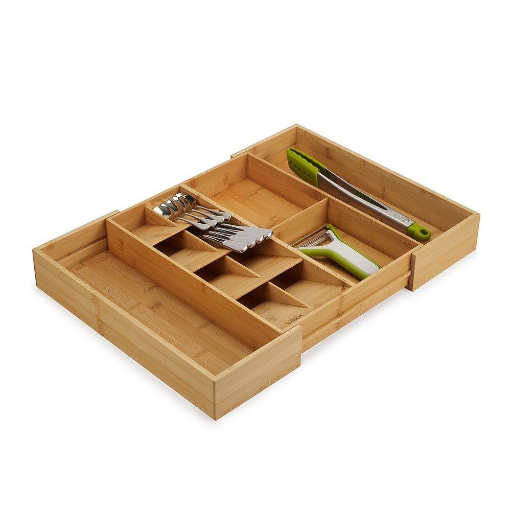 Natúr színű állítható bambusz evőeszköztartó fiókba 32 x 40 cm DrawerStore Bamboo  Joseph Joseph