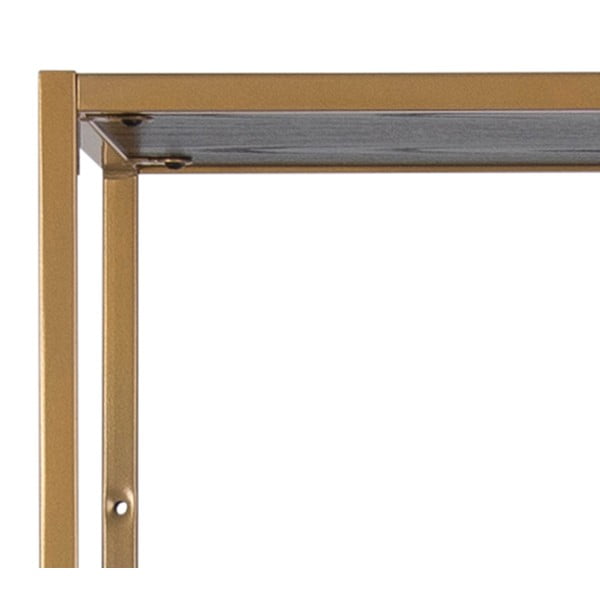 Fekete-aranyszínű könyvespolc 77x185 cm Seaford – Actona-image-4