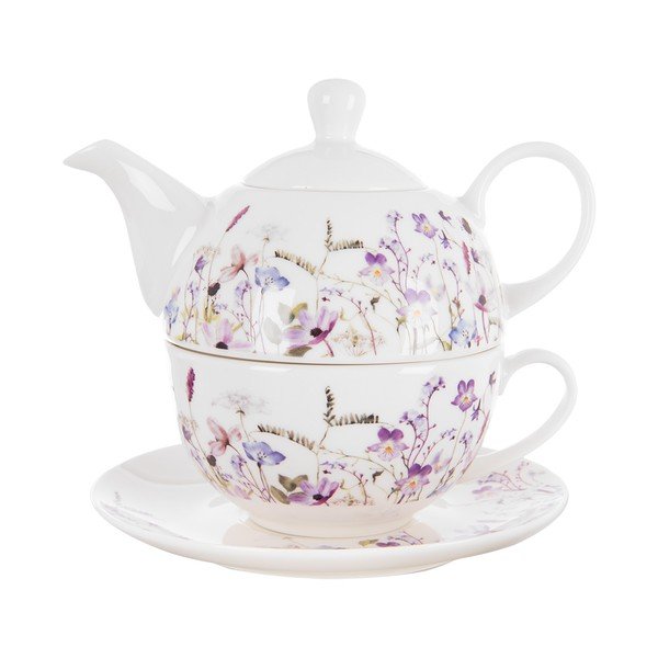 Fehér-lila porcelán teázó szett Louka – Orion