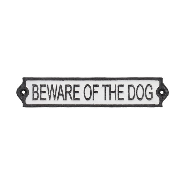 Öntöttvas falitábla 26x5 cm Beware of the Dog – Esschert Design