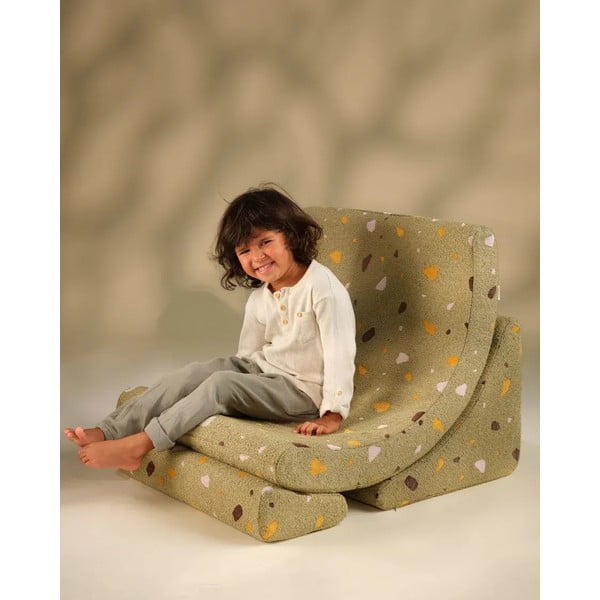 Zöld buklé-zsenília gyerek fotel Terrazzo Moon – Wigiwama-image-2