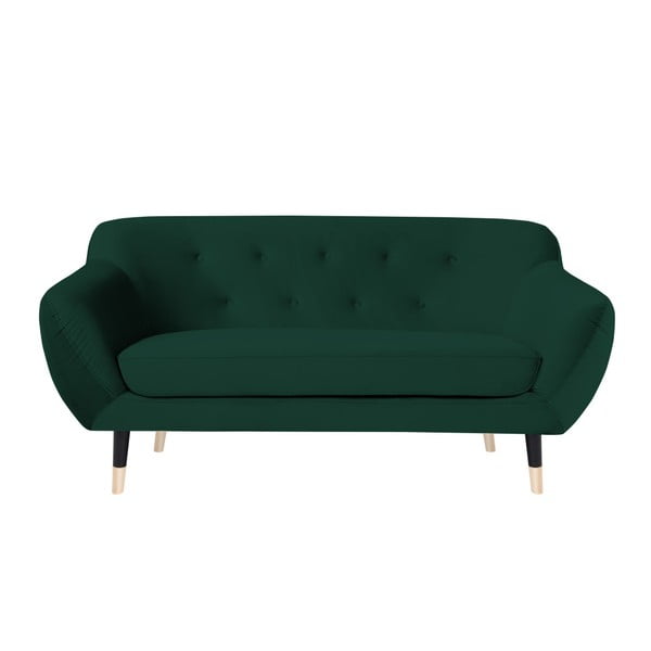 Amelie zöld kanapé fekete lábakkal, 158 cm - Mazzini Sofas