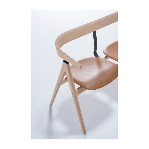 Ava tölgyfa pad bőr ülőkével - Gazzda-image-4