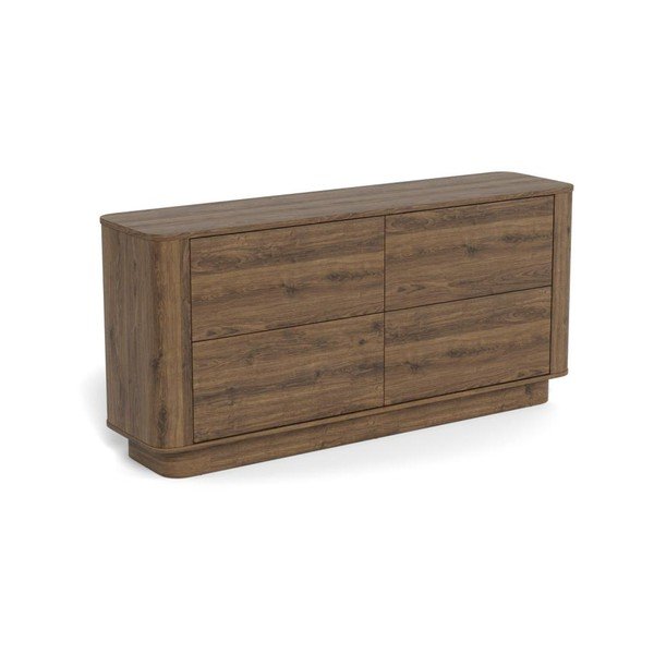 Sötét natúr színű komód tölgyfa dekorral 160x75x40 cm Atmore – Actona