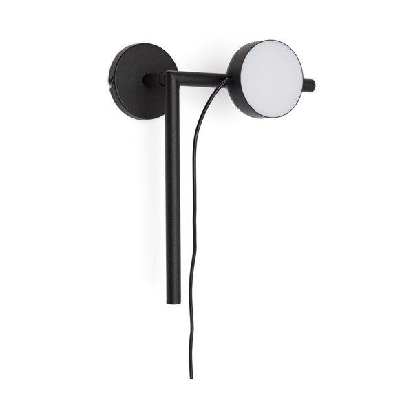 Fekete konnektorhoz csatlakoztatható fém LED dimmelhető fali lámpa Orey – Kave Home