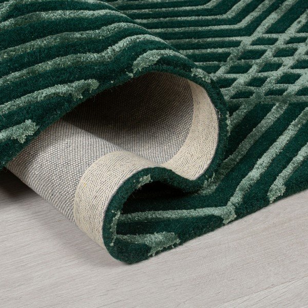 Diamonds zöld gyapjú szőnyeg, 160 x 230 cm - Flair Rugs-image-1