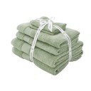 Zöld frottír pamut törölköző és fürdőlepedő készlet 6 db-os Anti-Bacterial – Catherine Lansfield