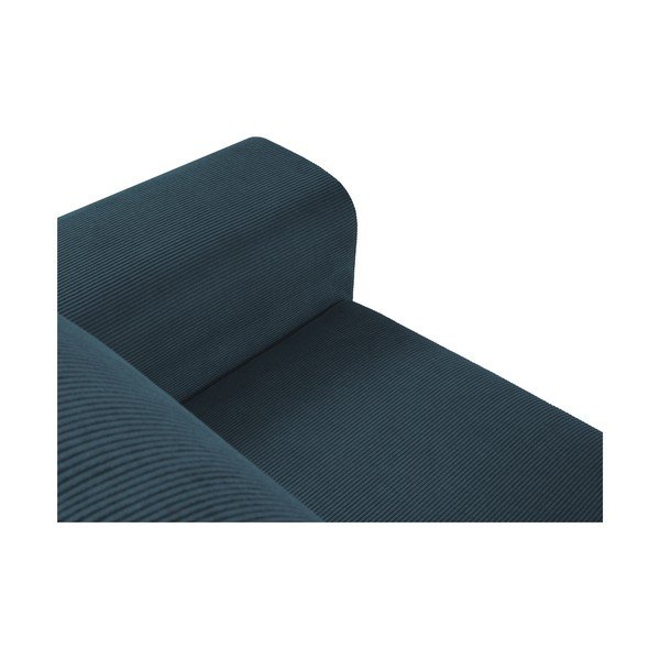 Moghan sötétkék kordbársony kinyitható sarokkanapé, bal oldali - Micadoni Home-image-1