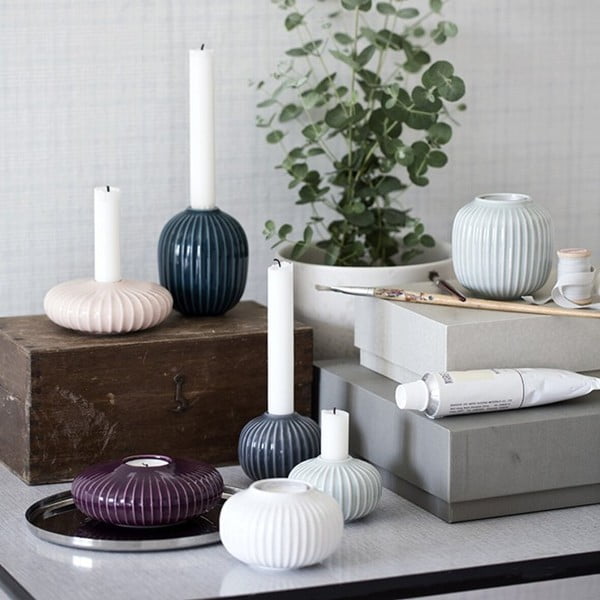 Hammershoi fehér porcelán mécsestartó, ⌀ 10 cm - Kähler Design-image-1
