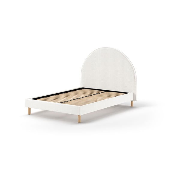 Fehér kárpitozott egyszemélyes ágy ágyráccsal 140x200 cm MOON – Vipack-image-2