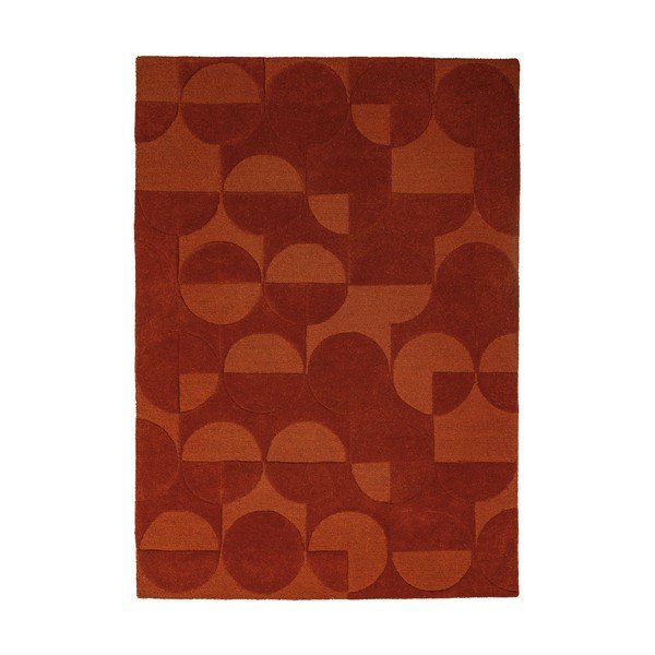 Terrakotta színű kézi szövésű gyapjú szőnyeg 120x170 cm Gigi – Flair Rugs