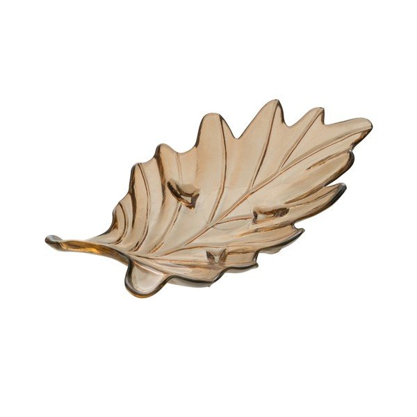 Üveg dekoratív tálca 19,5x35 cm Leaf – Ixia