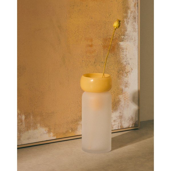 Sárga üveg váza (magasság 30,5 cm) Kelse – Kave Home-image-1