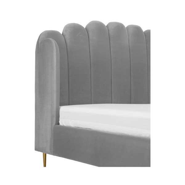 Glamour szürke kárpitozott ágy, 180 x 200 cm - Westwing Collection-image-1