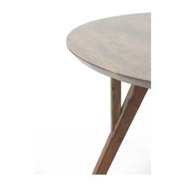 Barna kerek étkezőasztal akácfa asztallappal ø 120 cm Quenza – Light & Living-image-3