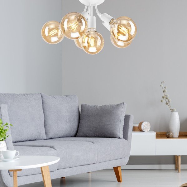 Fehér mennyezeti lámpa lámpabúra nélkül Viggo – LAMKUR-image-1