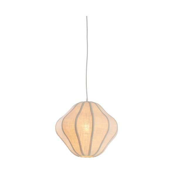 Krémszínű függőlámpa textil búrával ø 10 cm Sukau – Light & Living-image-2