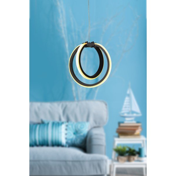 Fekete fém LED függőlámpa ø 25 cm Sezen – Squid Lighting-image-1