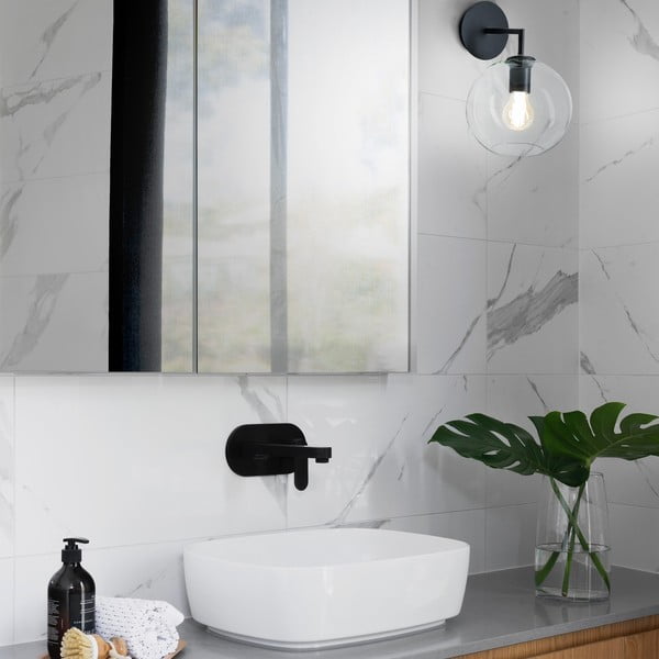 Bogard fekete falilámpa, ø 20 cm - SULION-image-2