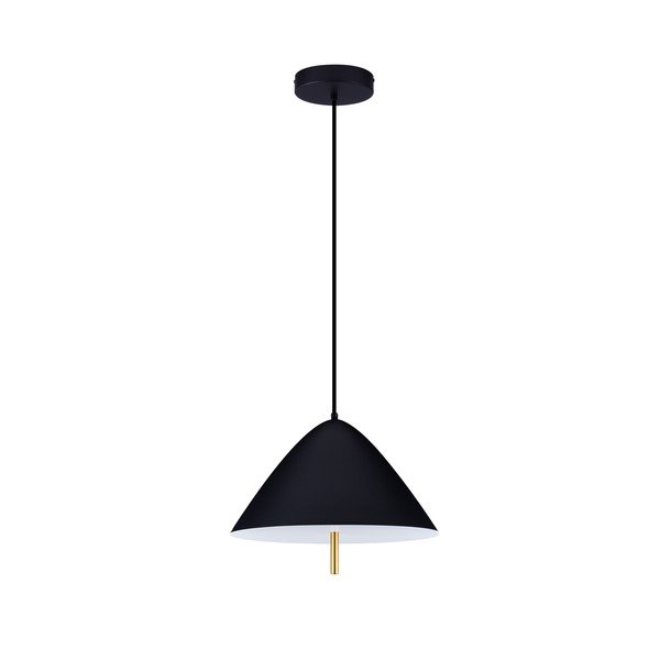 Matt fekete fém LED függőlámpa fém búrával ø 40 cm Oros – Nova Luce